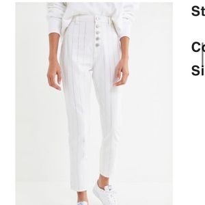 BDG White Jeans with Diamond Stripe Detail